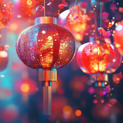 image d'un lampion chinois en détail